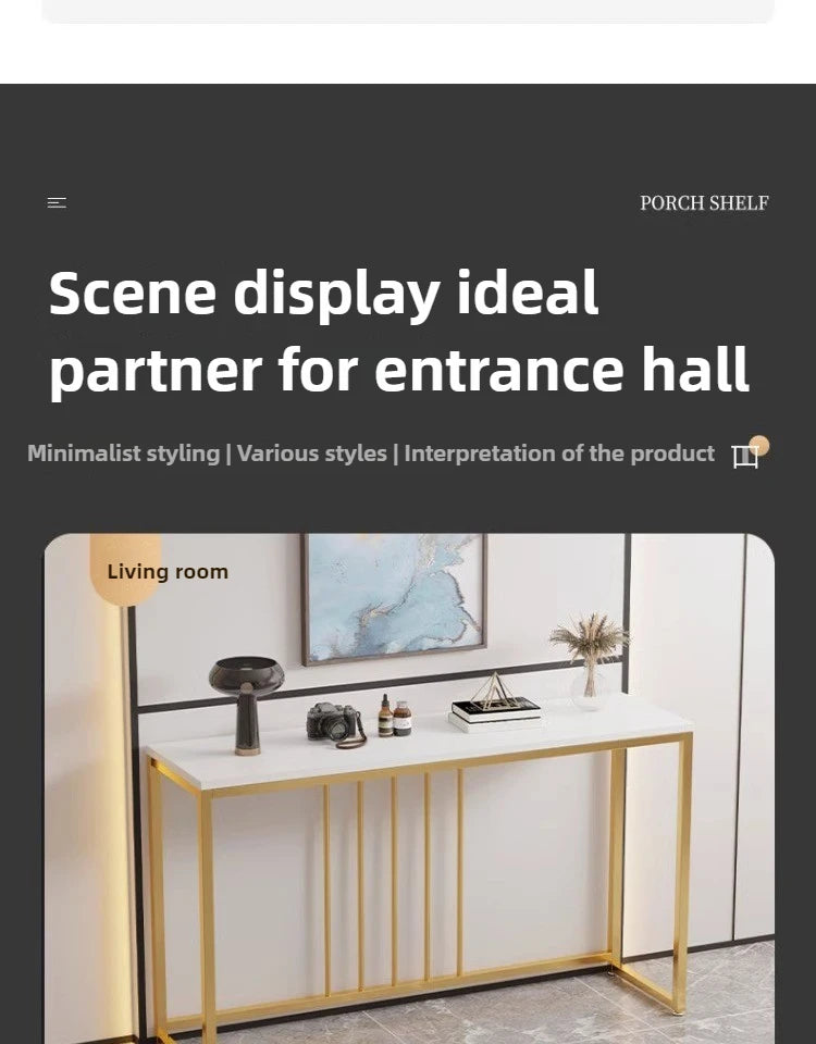 Modern Home Console Table High-looking and Light Luxury Storage Display Shelf Narrow Table for Hallway Entryway Living Room