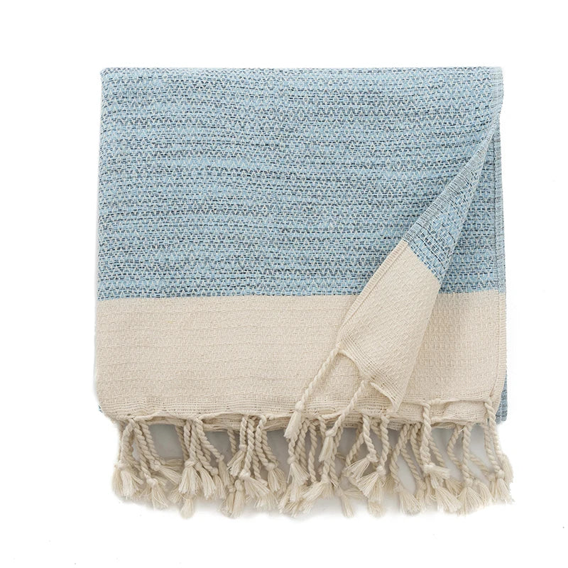 125*180CM Turkish cotton Blanket with Decorative tassels suitable for Home Bedroom Bed Sofa Picnic Travel Cover Blanket Kid