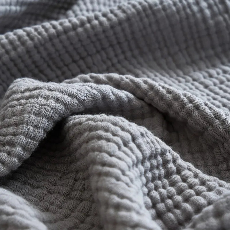 Maillard Cotton Blankets Four Layers Of Gauze Sofa Cover Blanket With Tassel AB Side Office Nap Decorative Bed Muslin Blanket