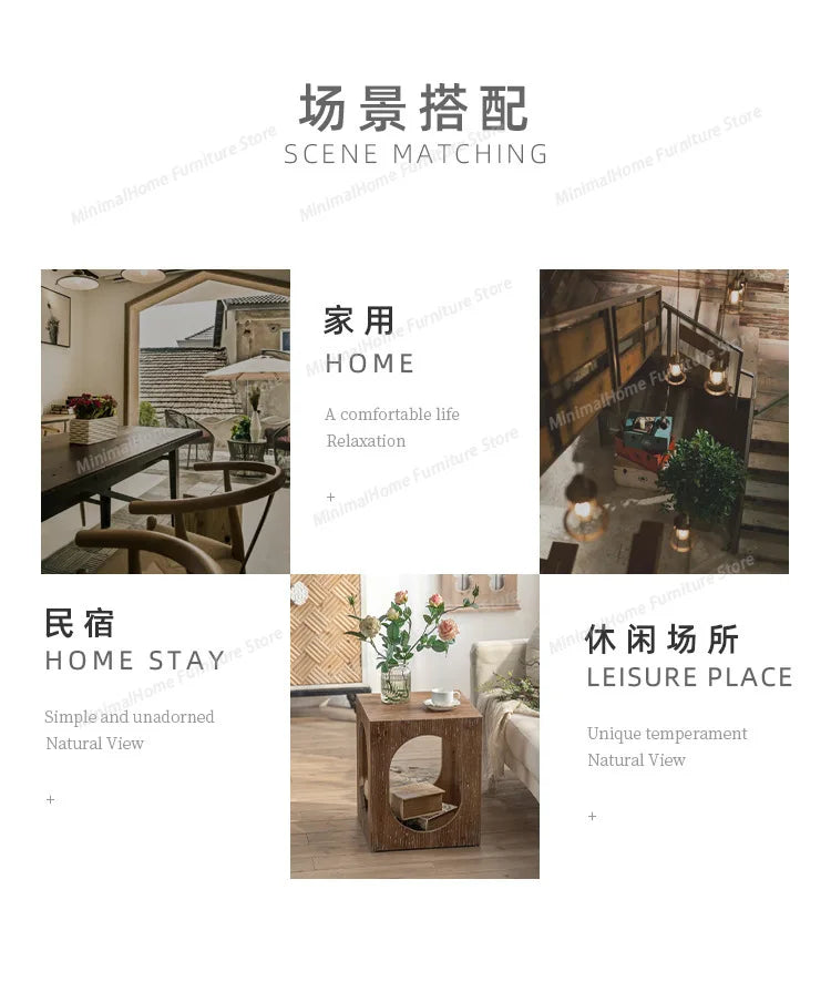Homestay Living Room Coffee Tables Bedroom Retro Balcony Sofa Coffee Tables Cat Nest Elm Wood Furniture Cajonera MHCJ