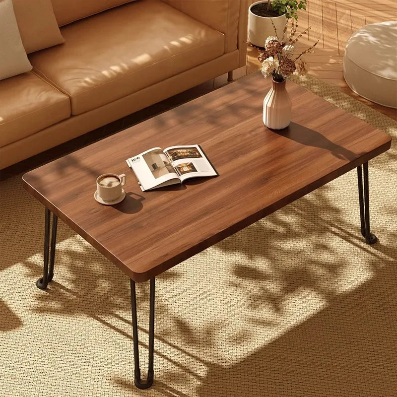 Modern Simple Foldable Dining Table Home Living Room Portable Rectangular Study Table for Small Apartment Bedroom Balcony