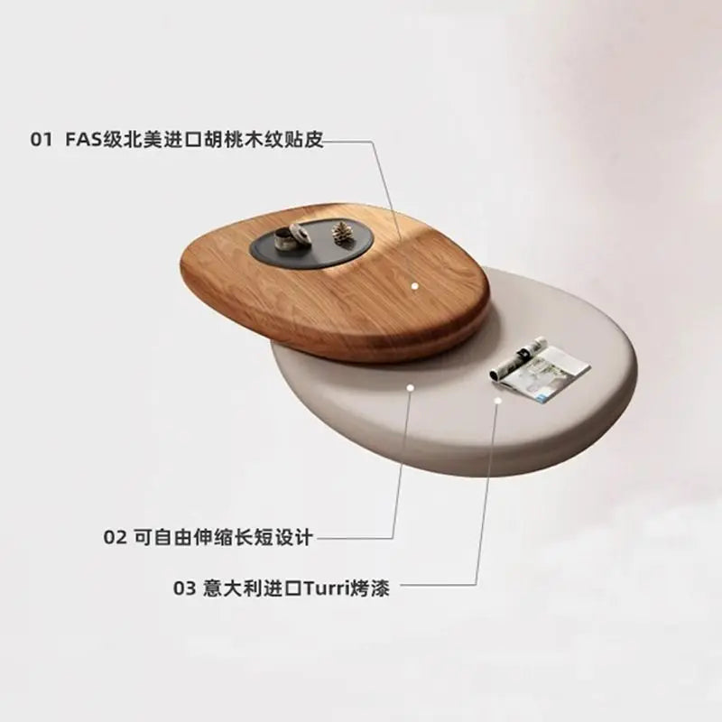 Designer Rotate Coffee Tables Hallway Bistro Irregular Luxury Tea Tables Hospitality Space Saving Table Basse Home Decorations