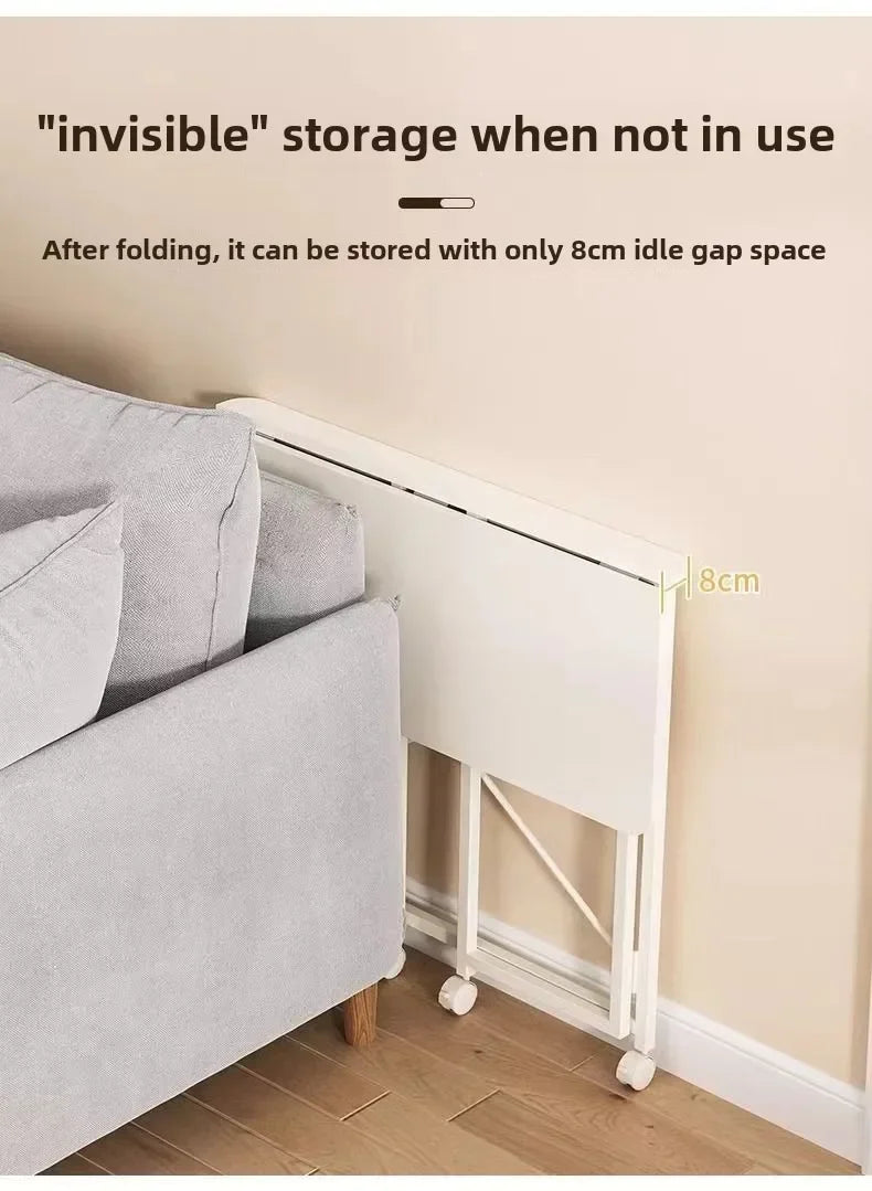 Home Foldable Table Small Portable Version No Installation Table Foldable and Movable Rectangular Space Saving Version