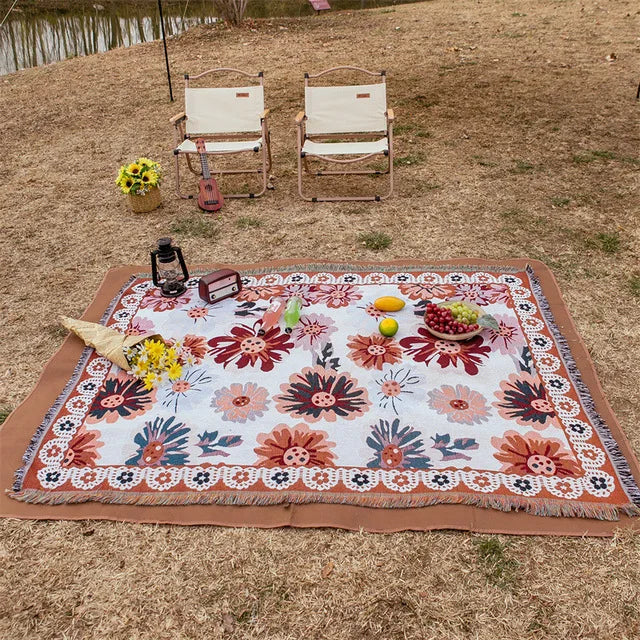 World map Cotton Bohemian Plaids Home Blanket Knitted Dustproof Sofa Cover Blanket Anti-Slip Decorative Blankets For Tea Table