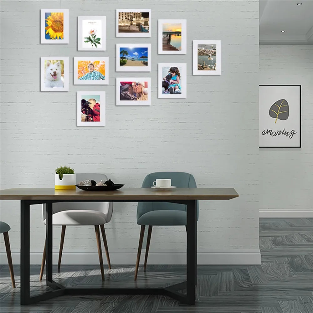 11pcs Frame Picture Photo Set Removable Wall Mural Black White Color DIY Photos Frames Sticker Decal Home Living Room Decor
