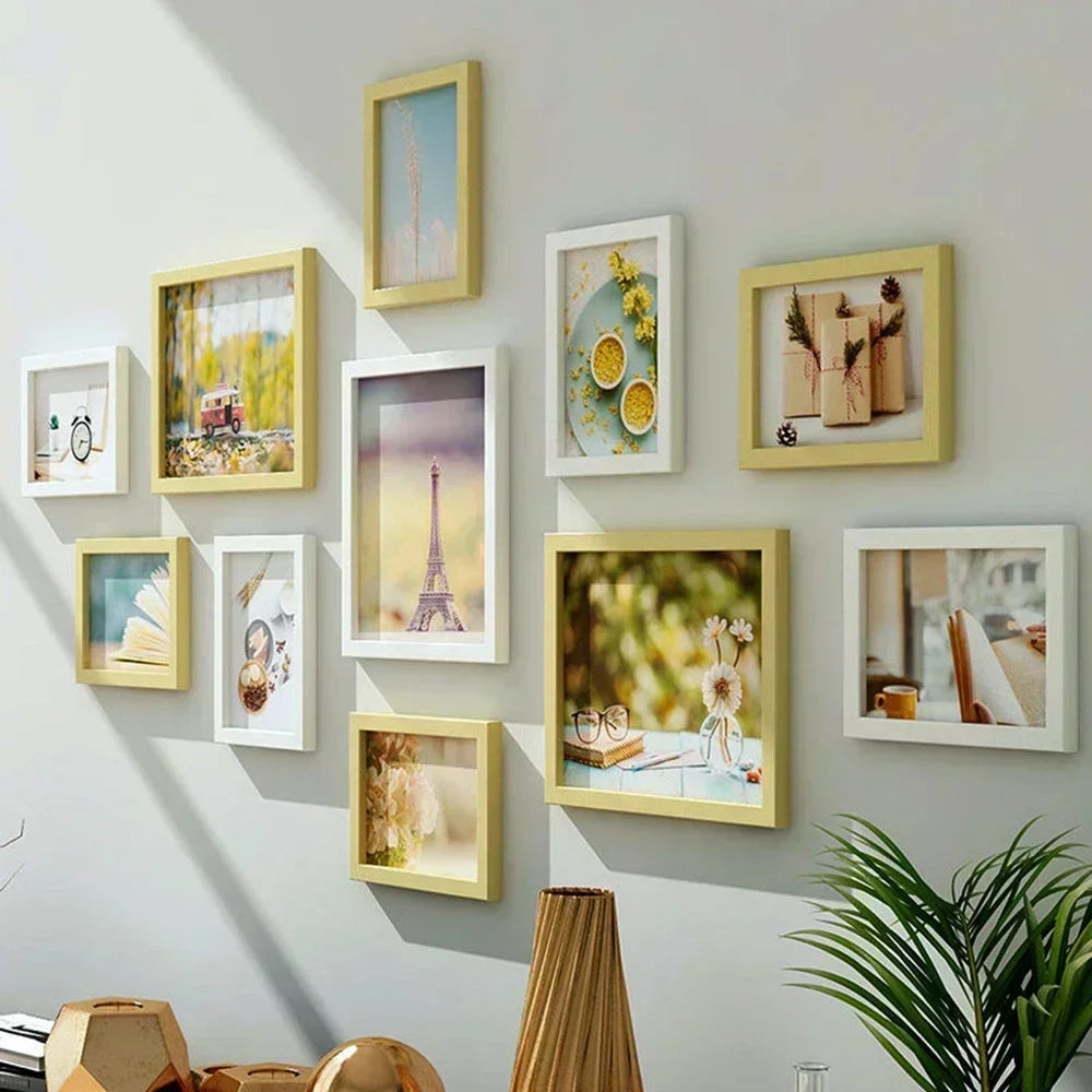 11pcs Picture Frames Photo Wall Home Decor Living Room Wall Mounted Set Pictures Frames for Restaurant Decoration