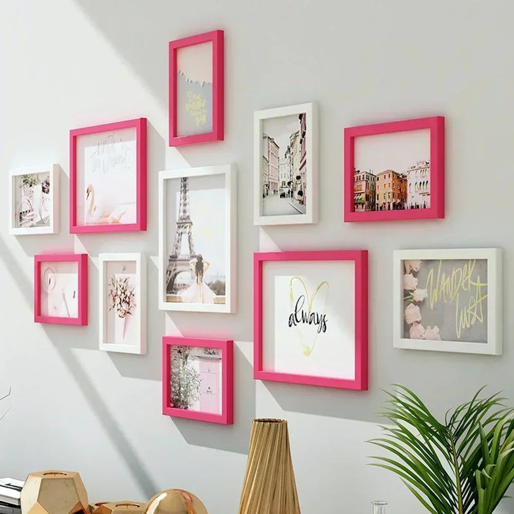 11pcs Picture Frames Photo Wall Home Decor Living Room Wall Mounted Set Pictures Frames for Restaurant Decoration