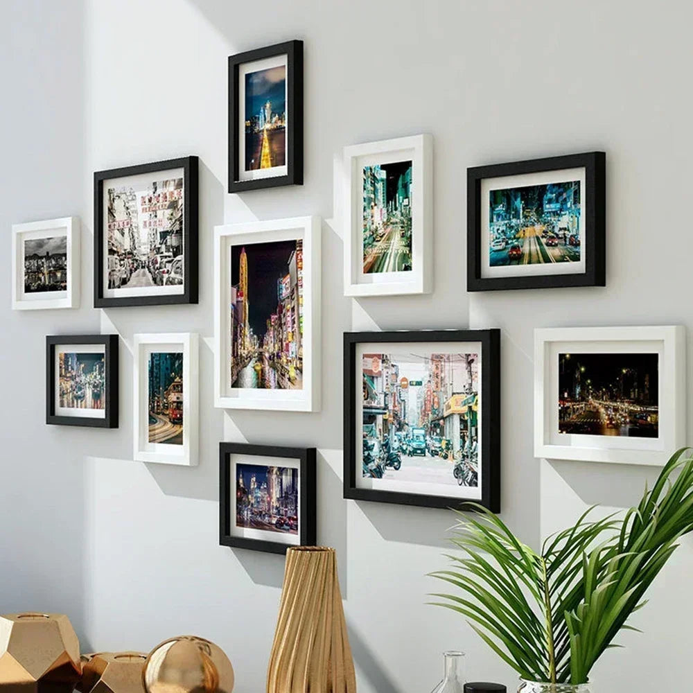 11pcs Picture Frames Photo Wall Home Decor Living Room Wall Mounted Set Pictures Frames for Restaurant Decoration