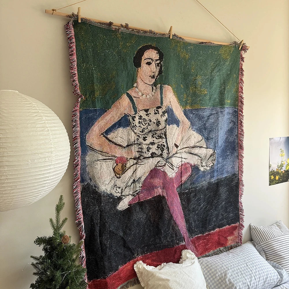 Casual Blankets Bed Decoration Woman Henri Matisse Carpet Sofa Sofa Blanket Throw Blankets Leisure Rug Single Tapestry drop ship