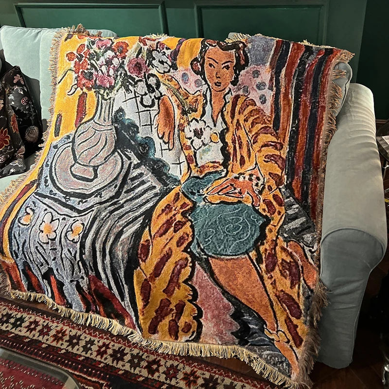 Casual Blankets Bed Decoration Woman Henri Matisse Carpet Sofa Sofa Blanket Throw Blankets Leisure Rug Single Tapestry drop ship