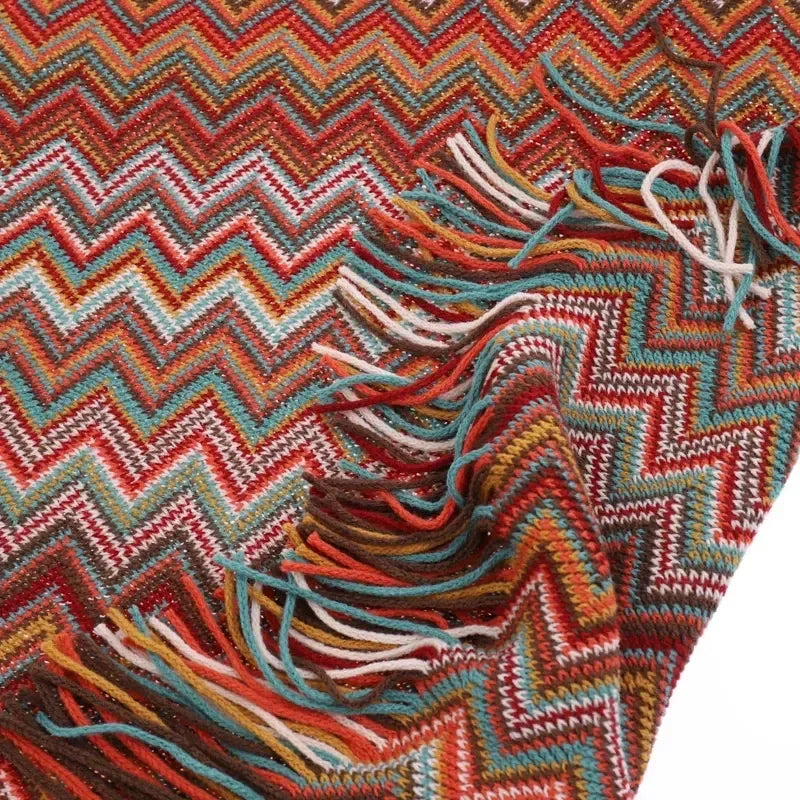 Bohemian Knitted Throw Blankets with Tassels Blankets for Bed Sofa Decorative Blanket Soft Warm Blanket Bedspread Home Decor