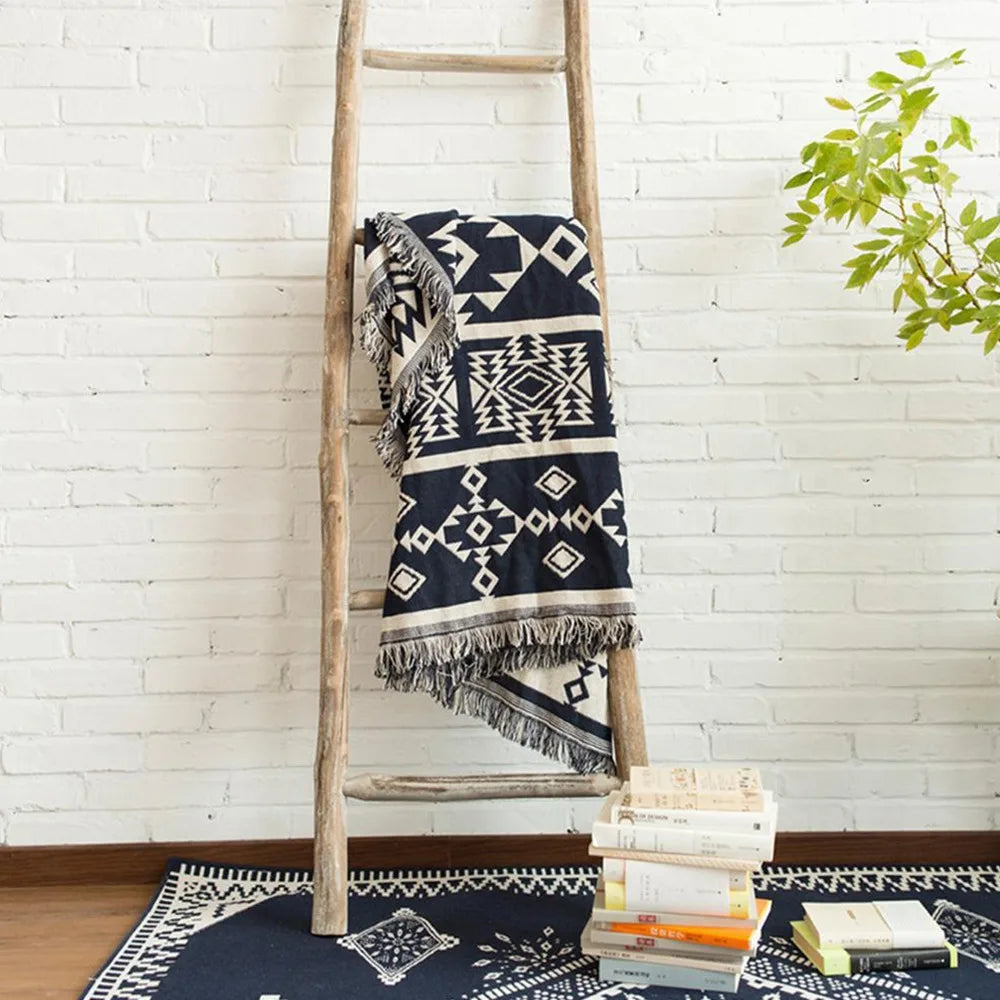 90x90cm Bohemian Plaid Blanket with Tassel for Sofa Bed Decorative Blankets Cotton Sofa Cover Throw Blanket