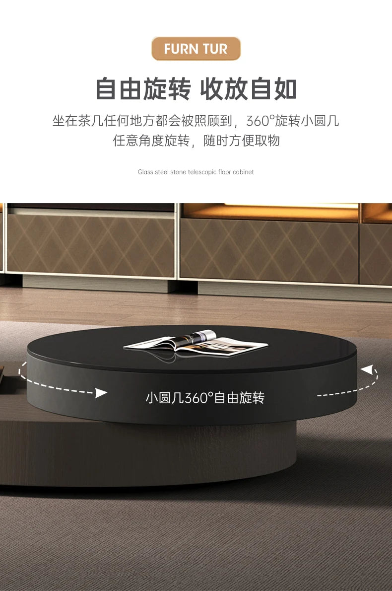 Design Luxury Coffee Table Living Room Storage Minimalist Books Tables Rotate Modern Mesa De Centro De Sala Home Furniture