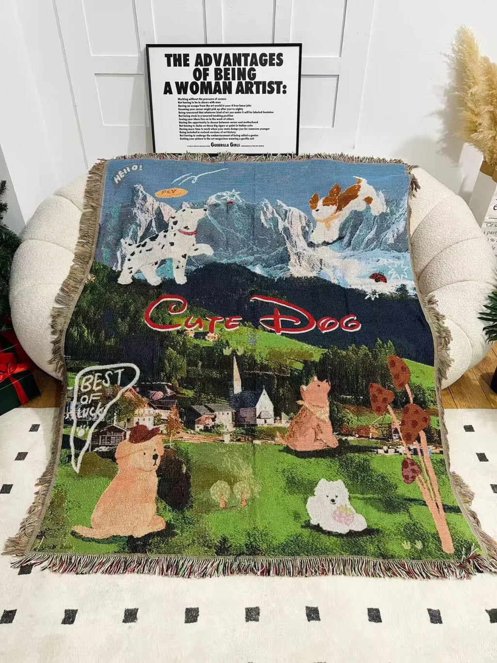 Custom blanket tapestry, Customized jacquard decorative tapestry cotton thread blanket sofa blanket office nap cover blanket