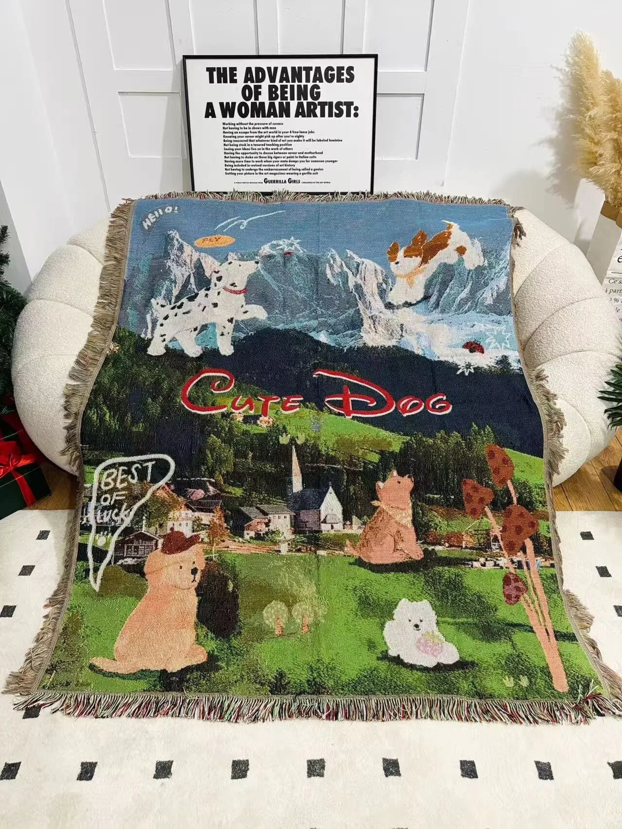 Custom blanket tapestry, Customized jacquard decorative tapestry cotton thread blanket sofa blanket office nap cover blanket