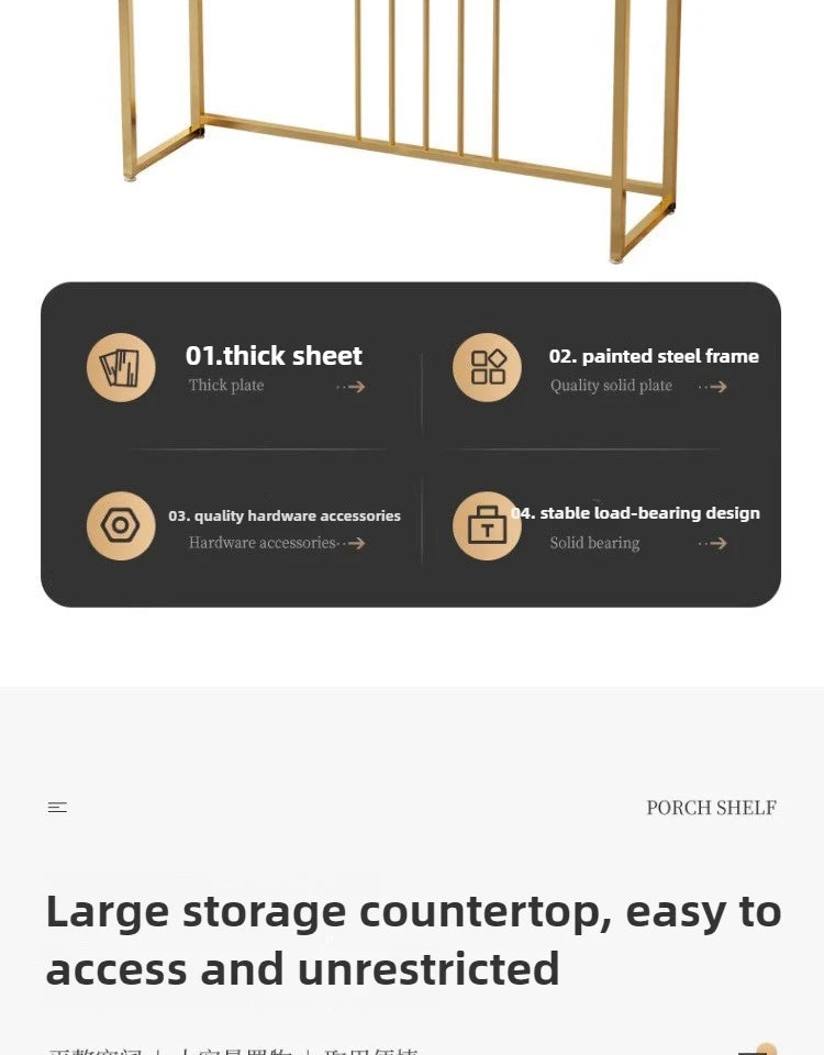 Modern Home Console Table High-looking and Light Luxury Storage Display Shelf Narrow Table for Hallway Entryway Living Room