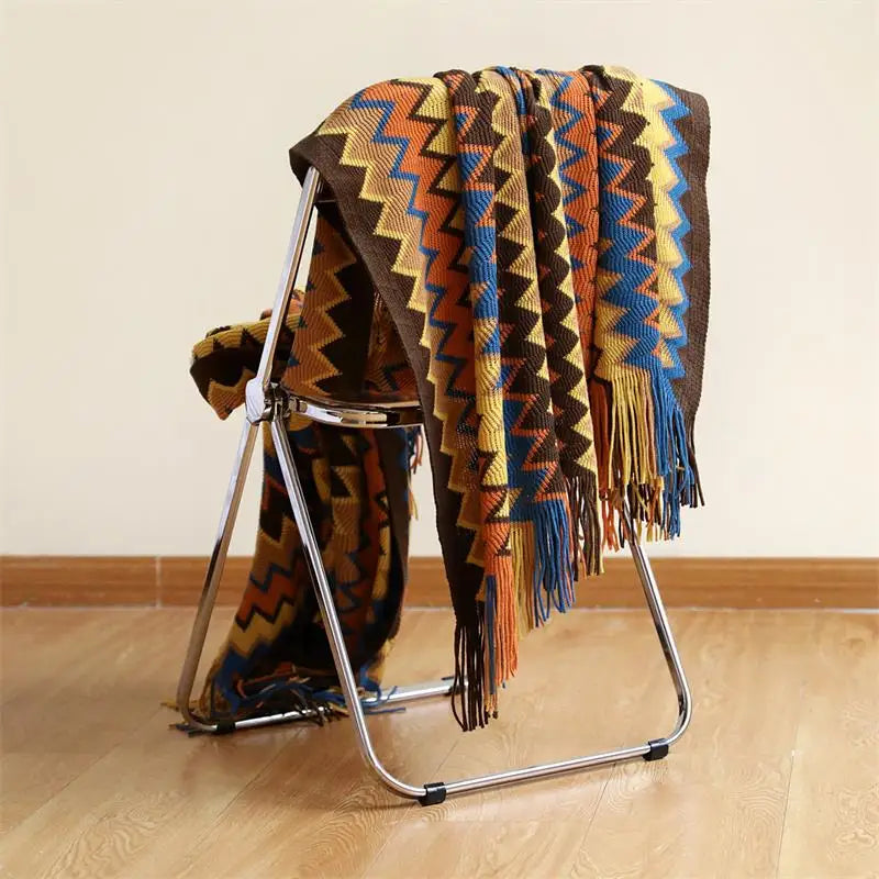 Bohemian Knitted Throw Blankets with Tassels Blankets for Bed Sofa Decorative Blanket Soft Warm Blanket Bedspread Home Decor