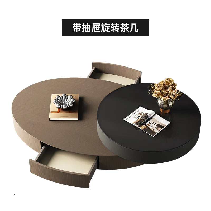 Design Luxury Coffee Table Living Room Storage Minimalist Books Tables Rotate Modern Mesa De Centro De Sala Home Furniture