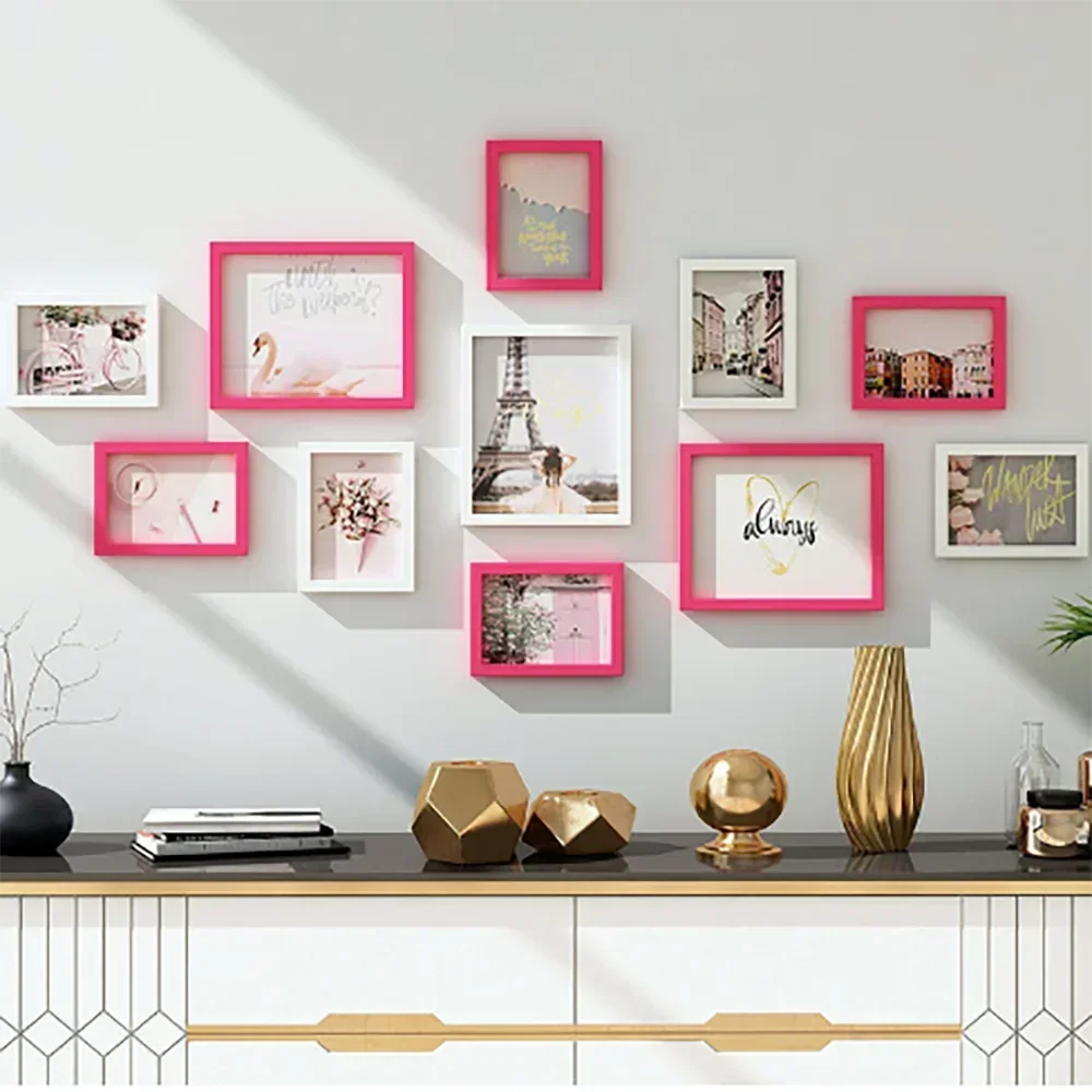 11pcs Picture Frames Photo Wall Home Decor Living Room Wall Mounted Set Pictures Frames for Restaurant Decoration
