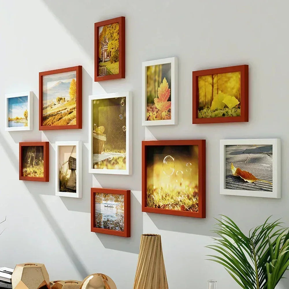 11pcs Picture Frames Photo Wall Home Decor Living Room Wall Mounted Set Pictures Frames for Restaurant Decoration